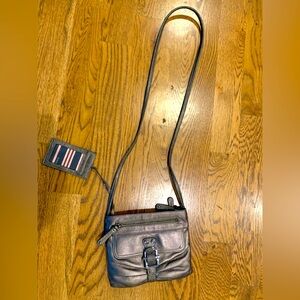 Etienne Aigner metallic crossbody bag